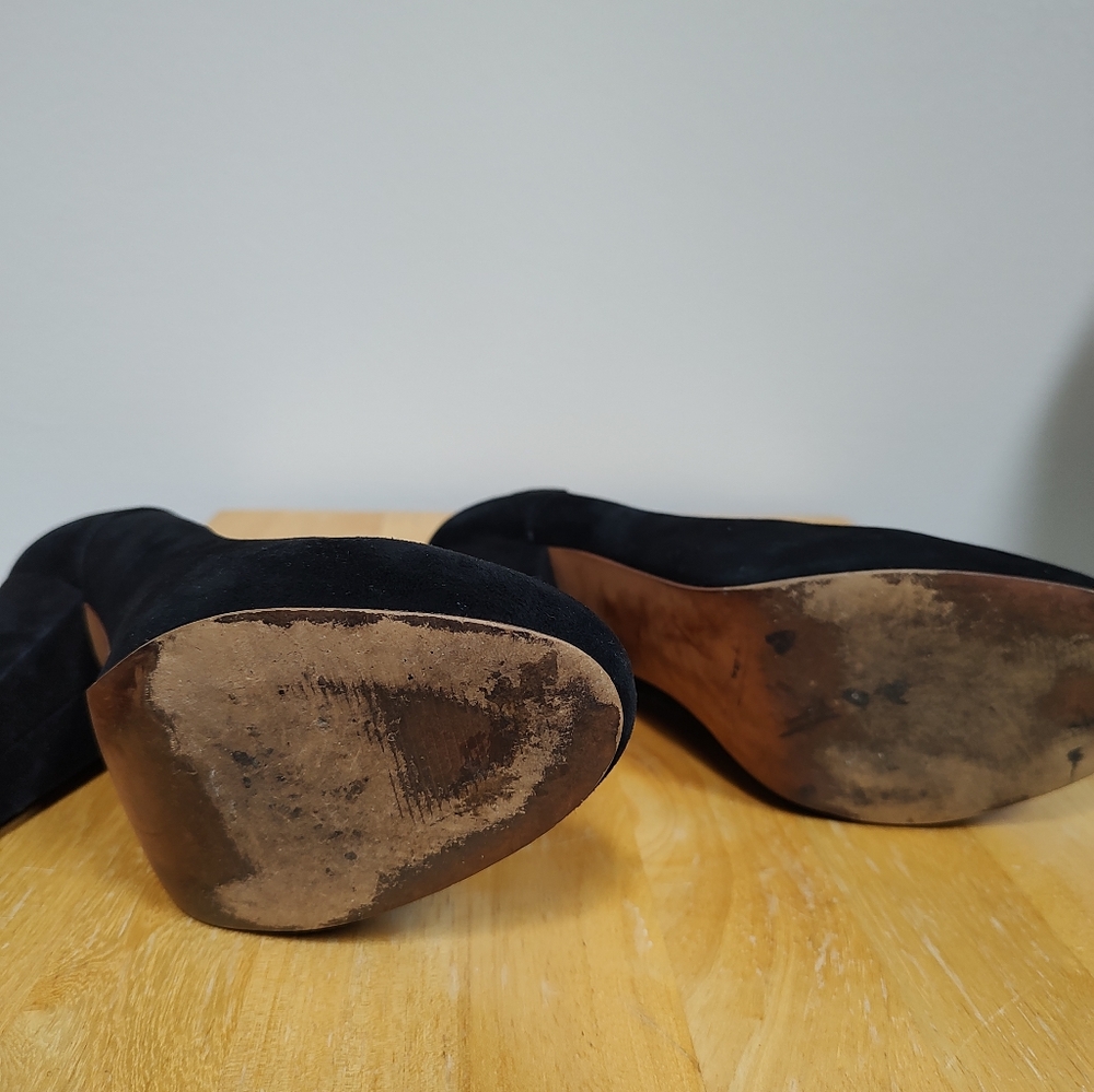 Madewell | Frankie Pump Black Suede Leather Heels Round Toe Style 04711 Size 8 - Picture 4 of 5